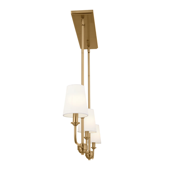 Kichler 52519BNB Three Light Linear Chandelier, Brushed Natural Brass