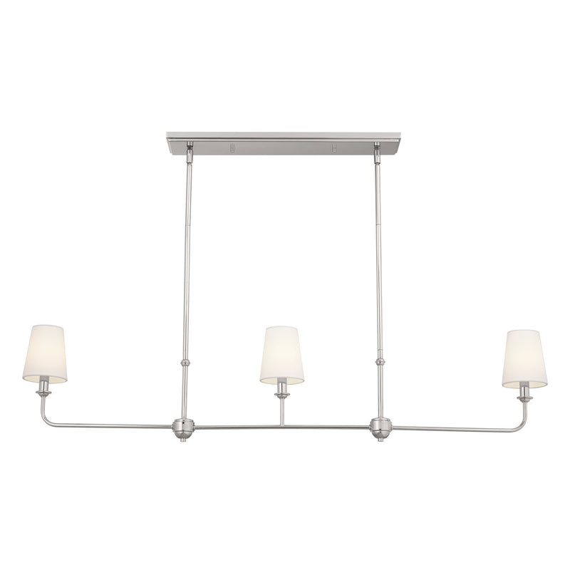 Kichler 52519PN Three Light Linear Chandelier, Polished Nickel