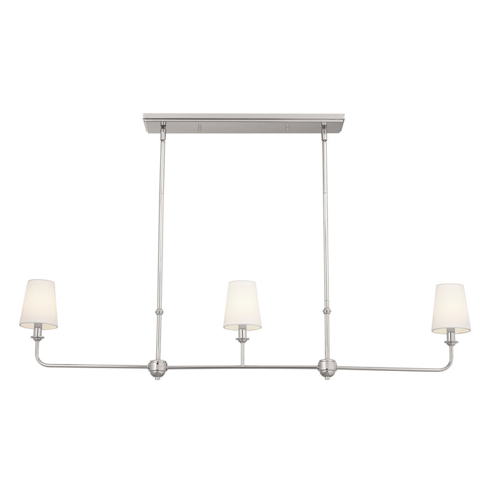 Kichler 52519PN Three Light Linear Chandelier, Polished Nickel