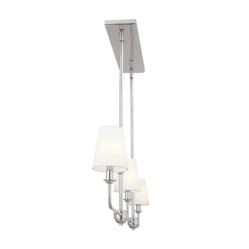 Kichler 52519PN Three Light Linear Chandelier, Polished Nickel