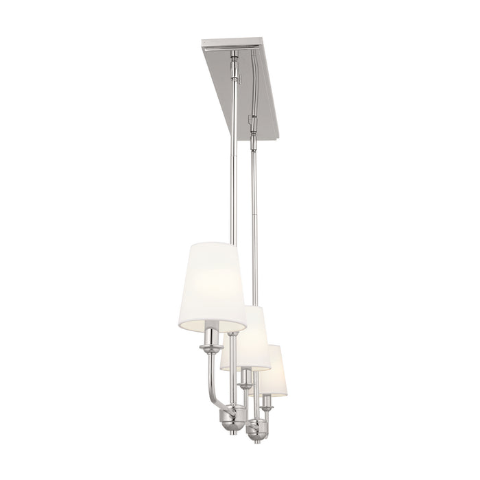 Kichler 52519PN Three Light Linear Chandelier, Polished Nickel