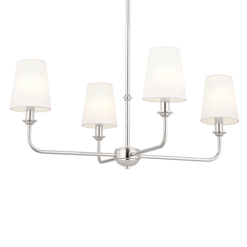 Kichler 52520PN Four Light Chandelier, Polished Nickel