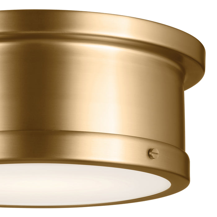 Kichler 52540BNB Two Light Flush Mount, Brushed Natural Brass