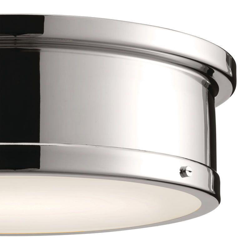 Kichler 52541PN Three Light Flush Mount, Polished Nickel