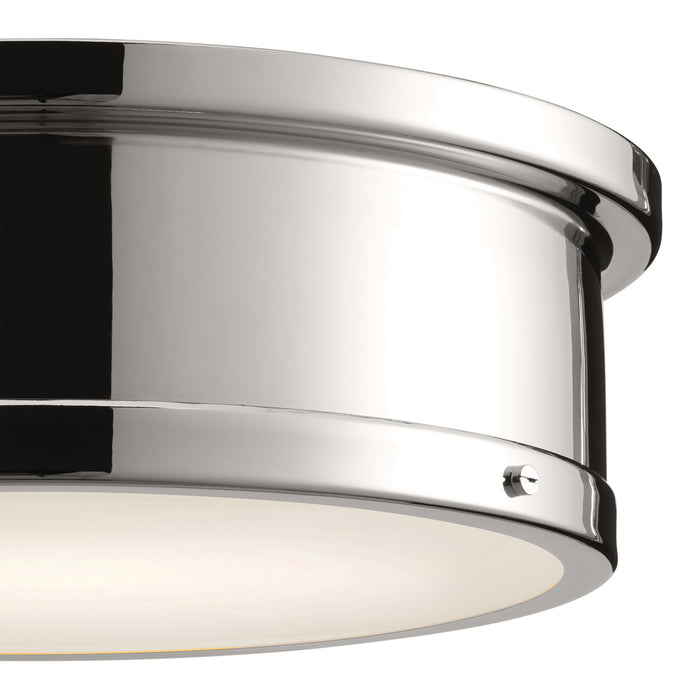 Kichler 52541PN Three Light Flush Mount, Polished Nickel