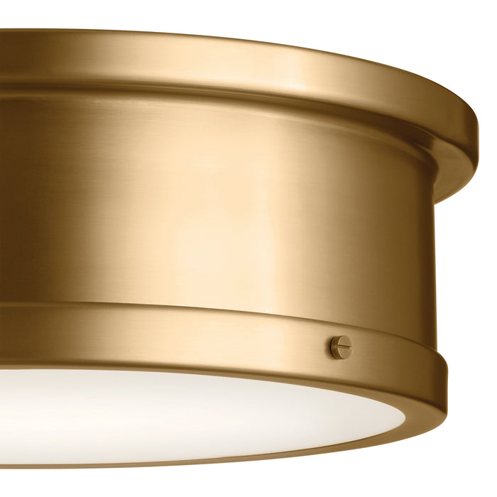 Kichler 52541BNB Three Light Flush Mount, Brushed Natural Brass