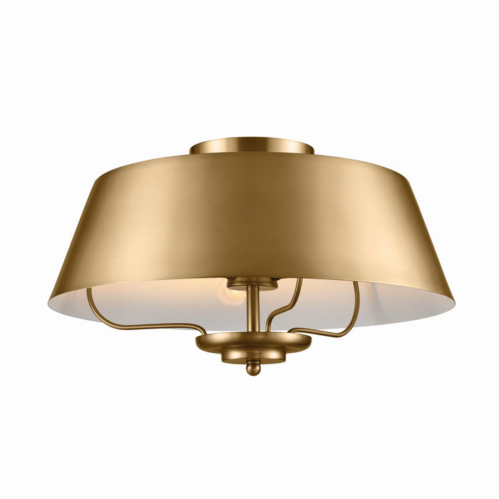 Kichler 52542BNB Three Light Pendant/Semi Flush, Brushed Natural Brass