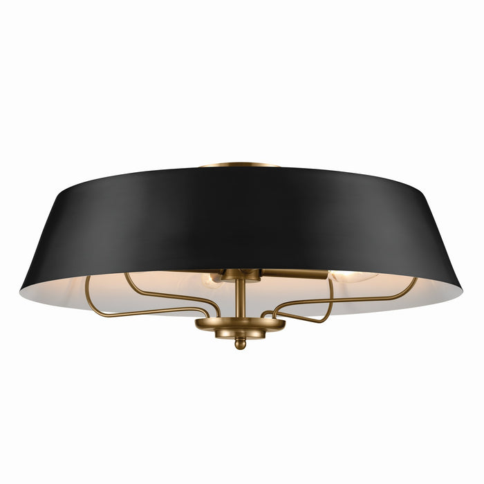 Kichler 52543BK Four Light Pendant/Semi Flush, Black