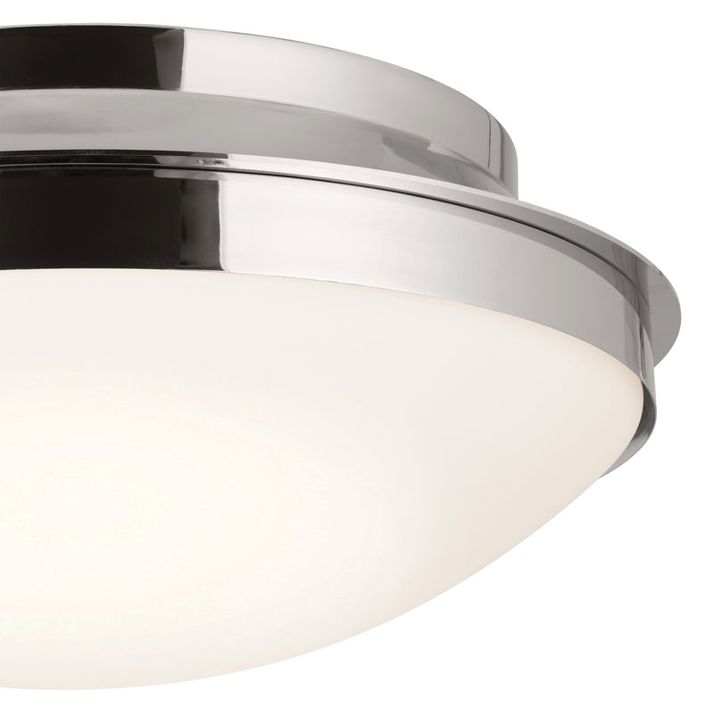 Kichler 52545PN Three Light Flush Mount, Polished Nickel