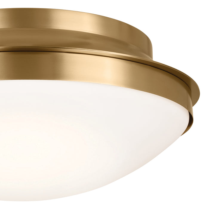 Kichler 52545BNB Three Light Flush Mount, Brushed Natural Brass