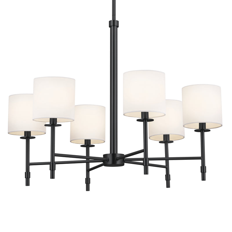 Kichler 52500BK Six Light Chandelier, Black