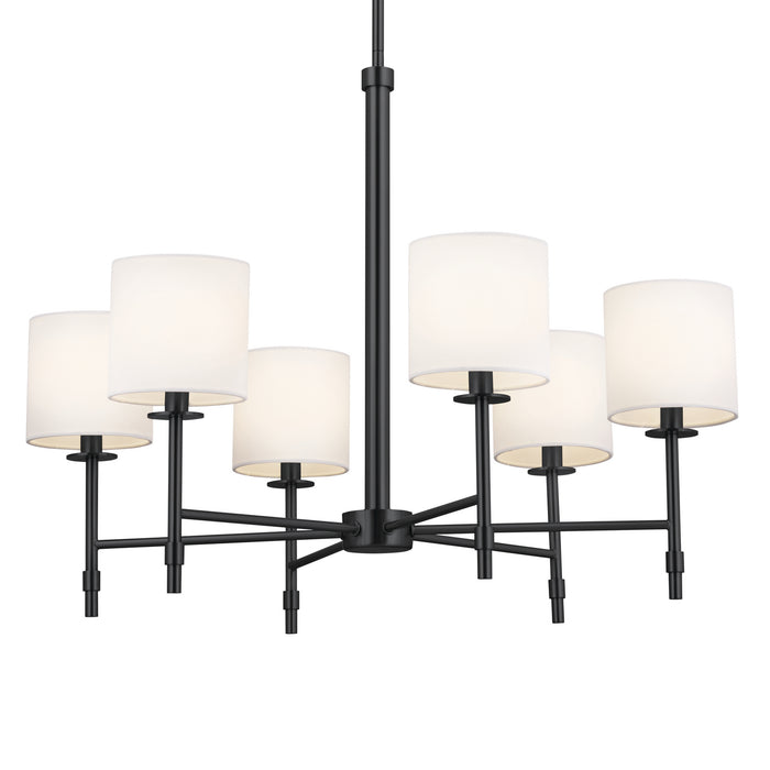Kichler 52500BK Six Light Chandelier, Black