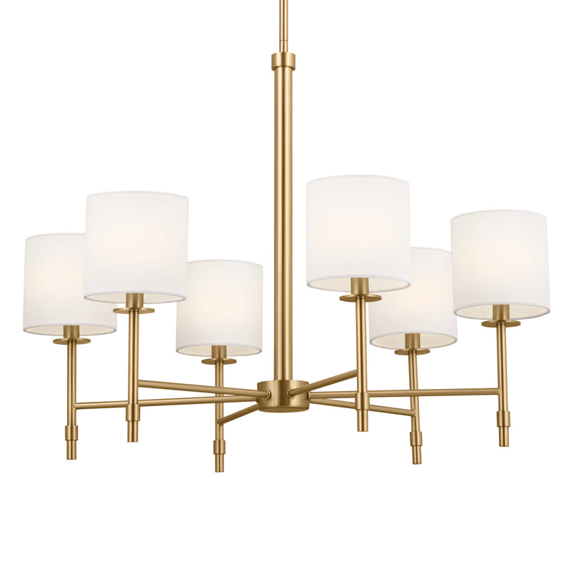 Kichler 52500BNB Six Light Chandelier, Brushed Natural Brass