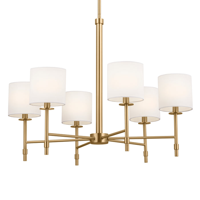 Kichler 52500BNB Six Light Chandelier, Brushed Natural Brass