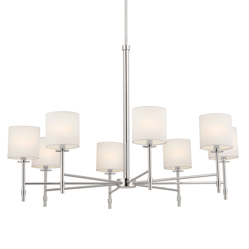 Kichler 52502PN Eight Light Chandelier, Polished Nickel