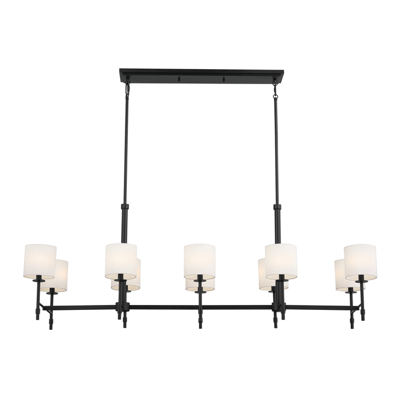 Kichler 52503BK Ten Light Linear Chandelier, Black