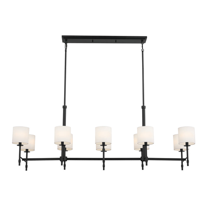 Kichler 52503BK Ten Light Linear Chandelier, Black