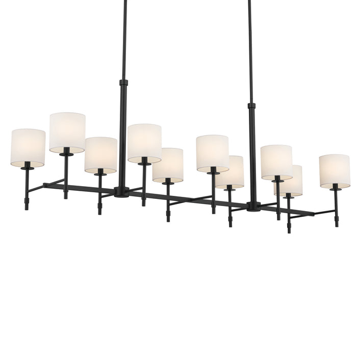 Kichler 52503BK Ten Light Linear Chandelier, Black