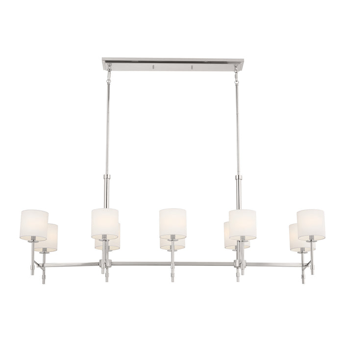 Kichler 52503PN Ten Light Linear Chandelier, Polished Nickel