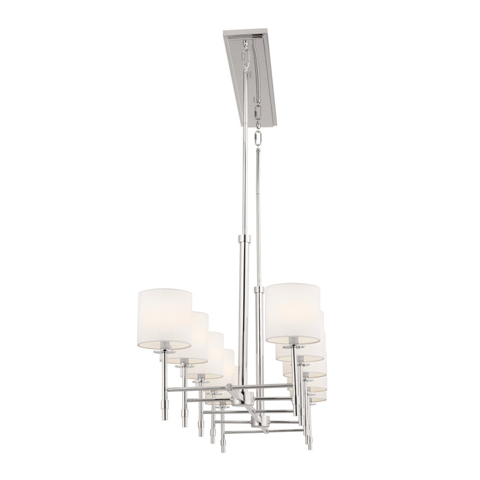 Kichler 52503PN Ten Light Linear Chandelier, Polished Nickel