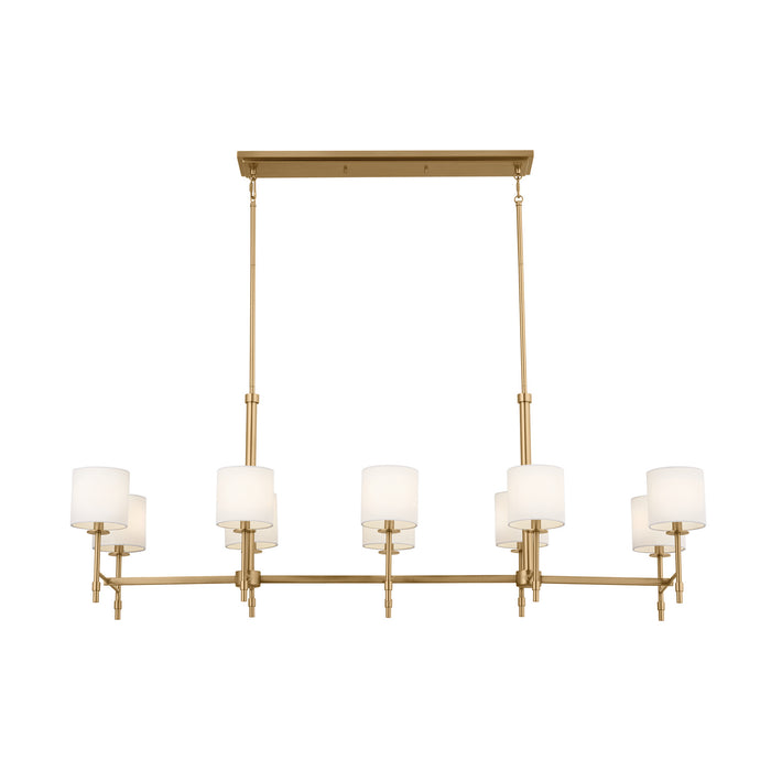 Kichler 52503BNB Ten Light Linear Chandelier, Brushed Natural Brass