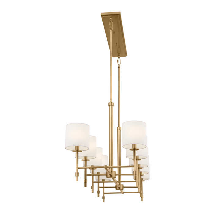 Kichler 52503BNB Ten Light Linear Chandelier, Brushed Natural Brass