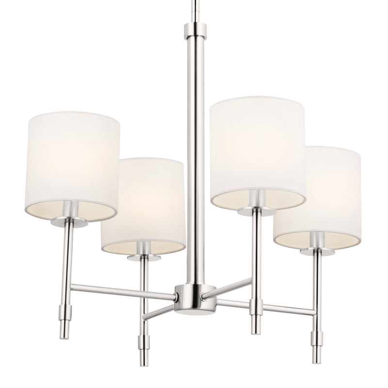 Kichler 52504PN Four Light Chandelier, Polished Nickel