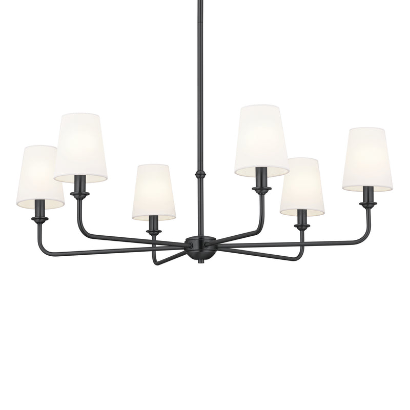 Kichler 52516BK Six Light Chandelier, Black