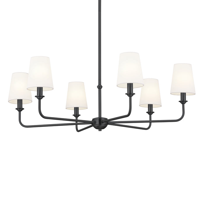 Kichler 52516BK Six Light Chandelier, Black