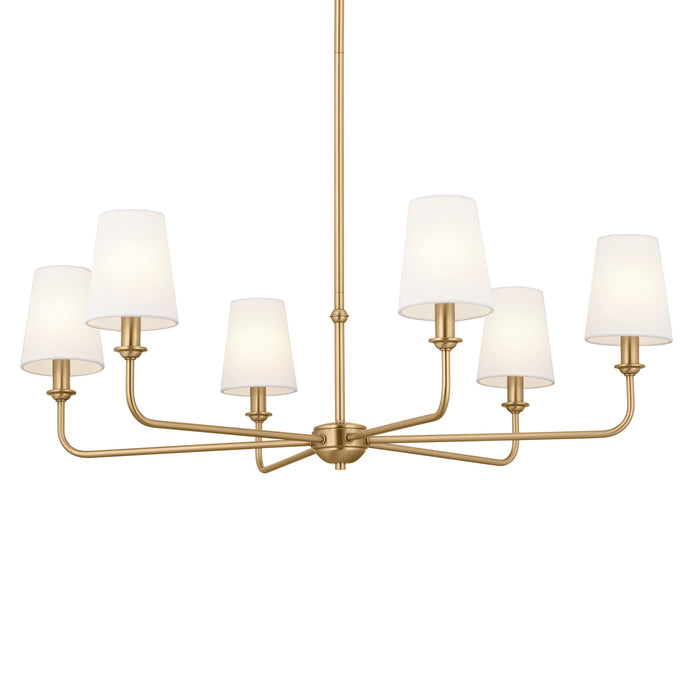 Kichler 52516BNB Six Light Chandelier, Brushed Natural Brass