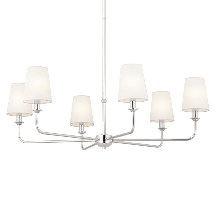 Kichler 52516PN Six Light Chandelier, Polished Nickel