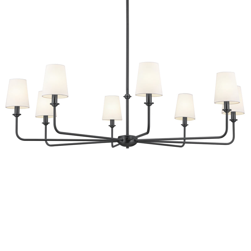 Kichler 52517BK Eight Light Chandelier, Black