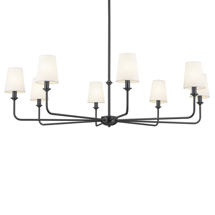 Kichler 52517BK Eight Light Chandelier, Black