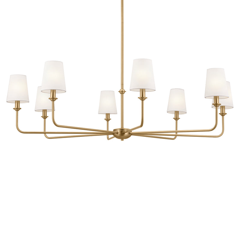 Kichler 52517BNB Eight Light Chandelier, Brushed Natural Brass