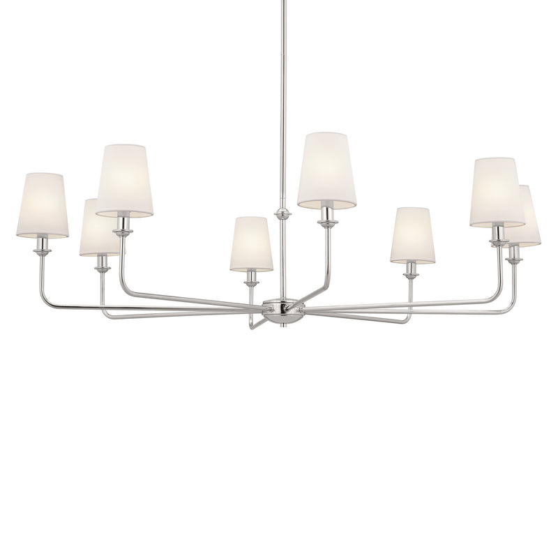 Kichler 52517PN Eight Light Chandelier, Polished Nickel