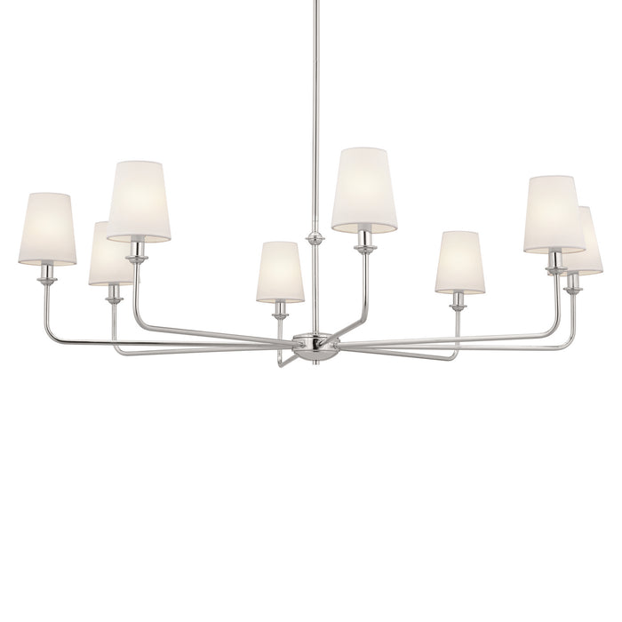 Kichler 52517PN Eight Light Chandelier, Polished Nickel