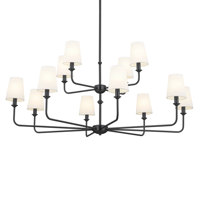 Kichler 52518BK 12 Light Chandelier, Black