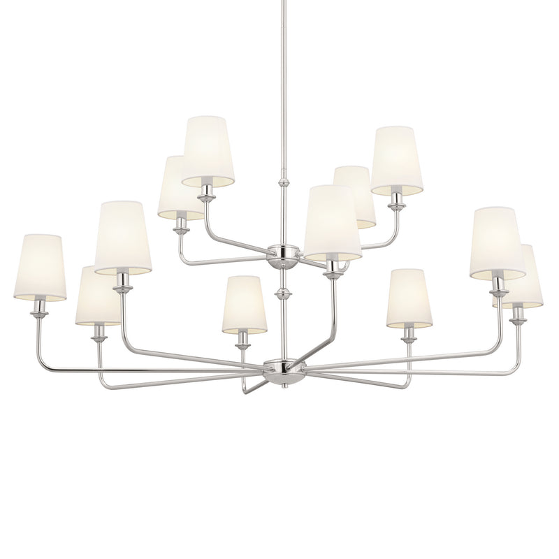 Kichler 52518PN 12 Light Chandelier, Polished Nickel