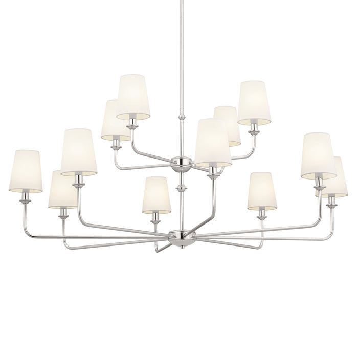 Kichler 52518PN 12 Light Chandelier, Polished Nickel