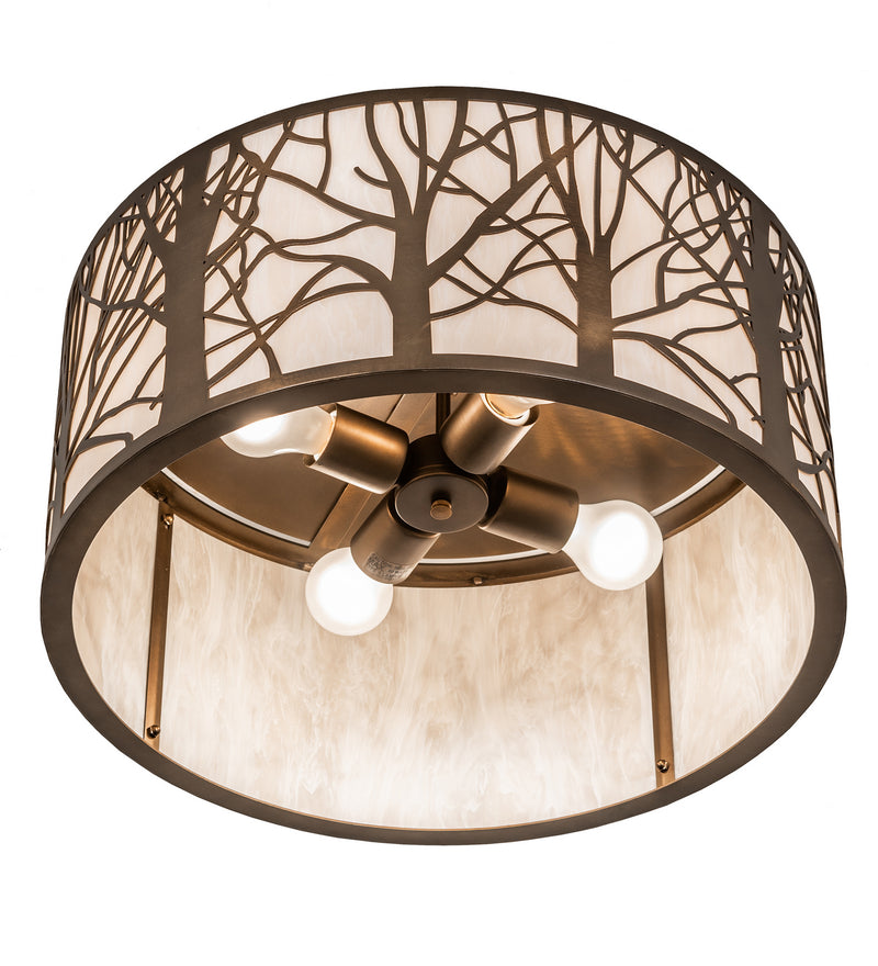 Meyda Tiffany 247766 Four Light Flushmount, Antique Copper