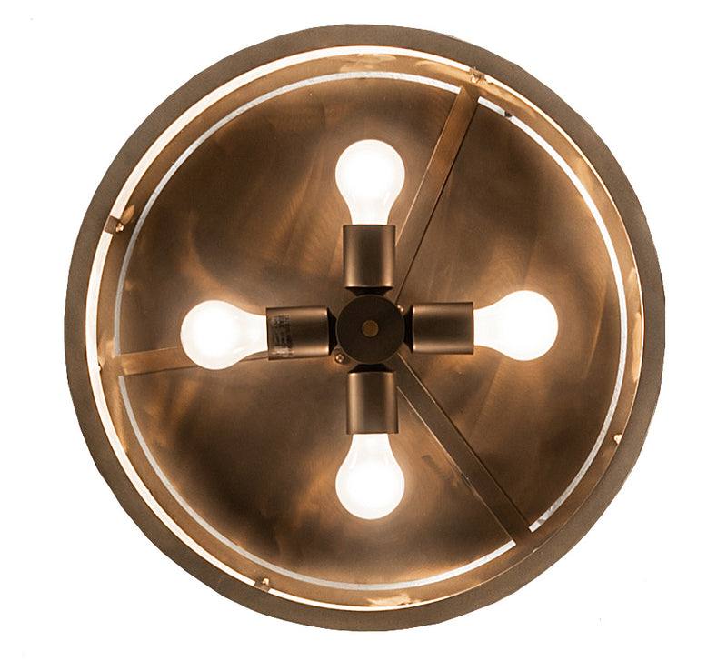Meyda Tiffany 247766 Four Light Flushmount, Antique Copper