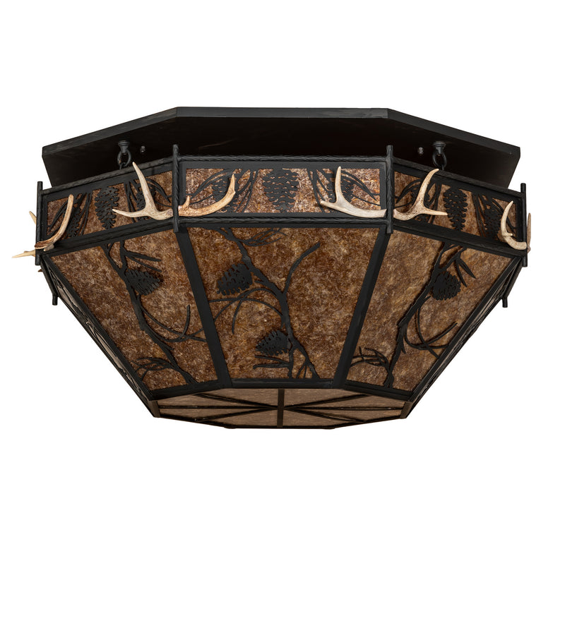 Meyda Tiffany 250973 Eight Light Semi-Flushmount, Costello Black