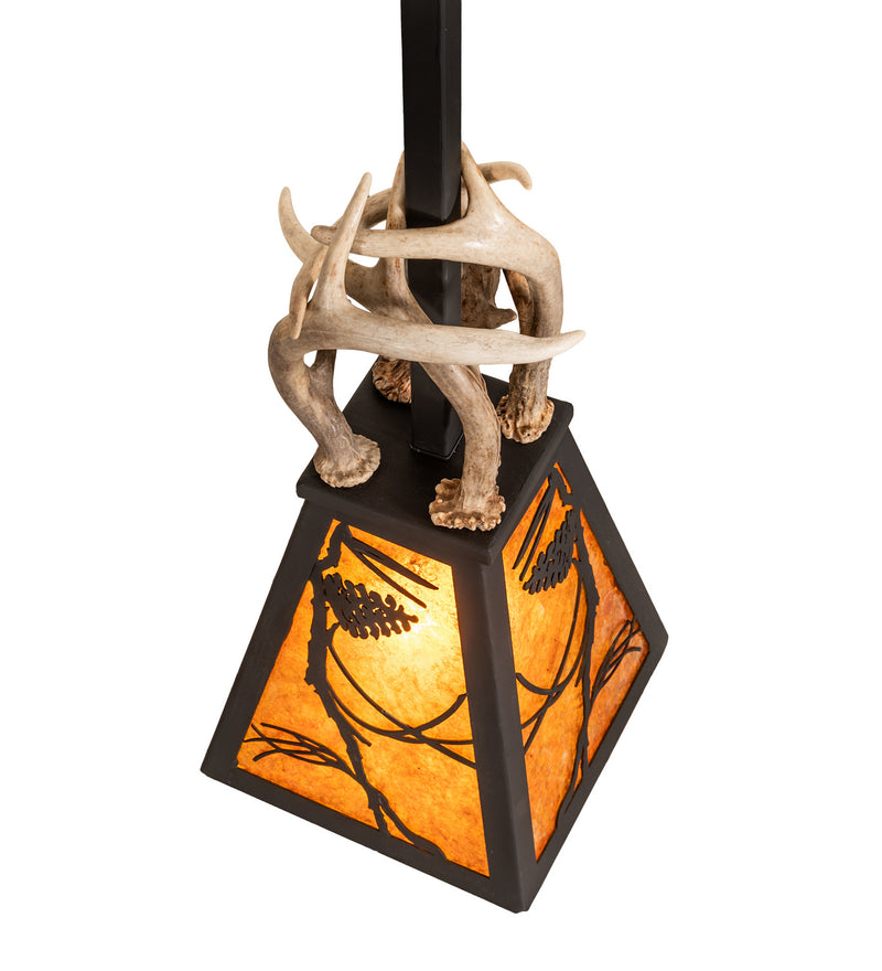 Meyda Tiffany 250974 One Light Pendant, Costello Black Hand Rubbed Iron