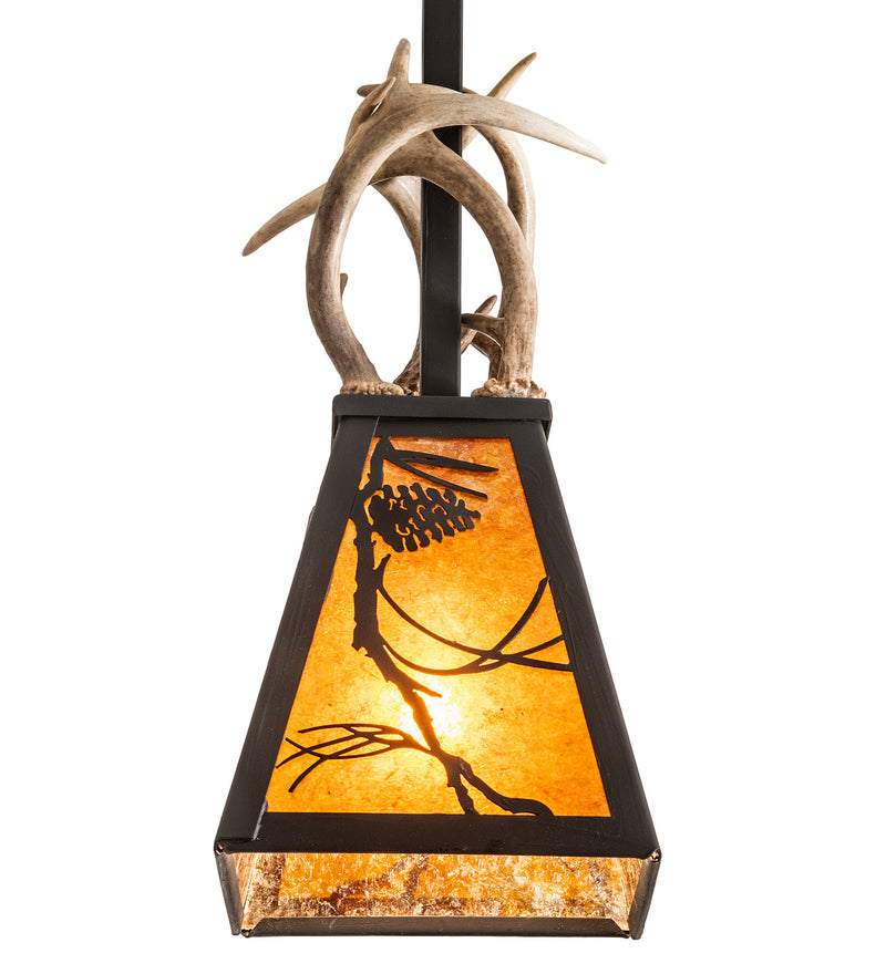 Meyda Tiffany 250974 One Light Pendant, Costello Black Hand Rubbed Iron