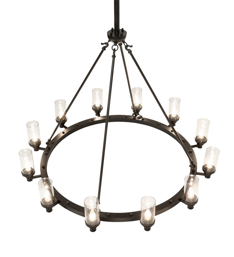 Meyda Tiffany 251794 12 Light Chandelier, Textured Black