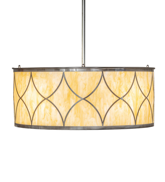 Meyda Tiffany 252431 Four Light Pendant, Raw Steel