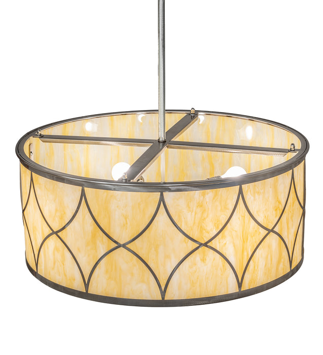 Meyda Tiffany 252431 Four Light Pendant, Raw Steel
