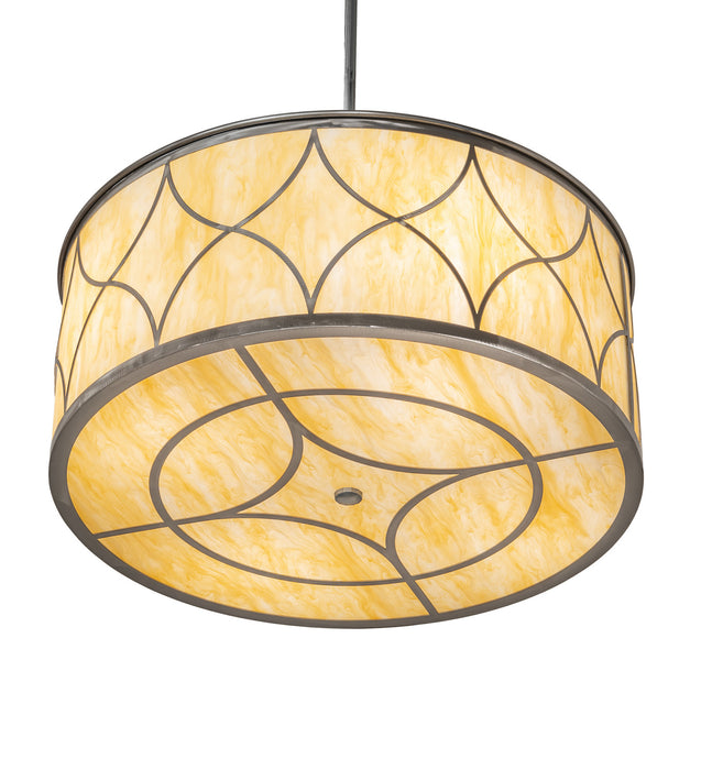 Meyda Tiffany 252431 Four Light Pendant, Raw Steel