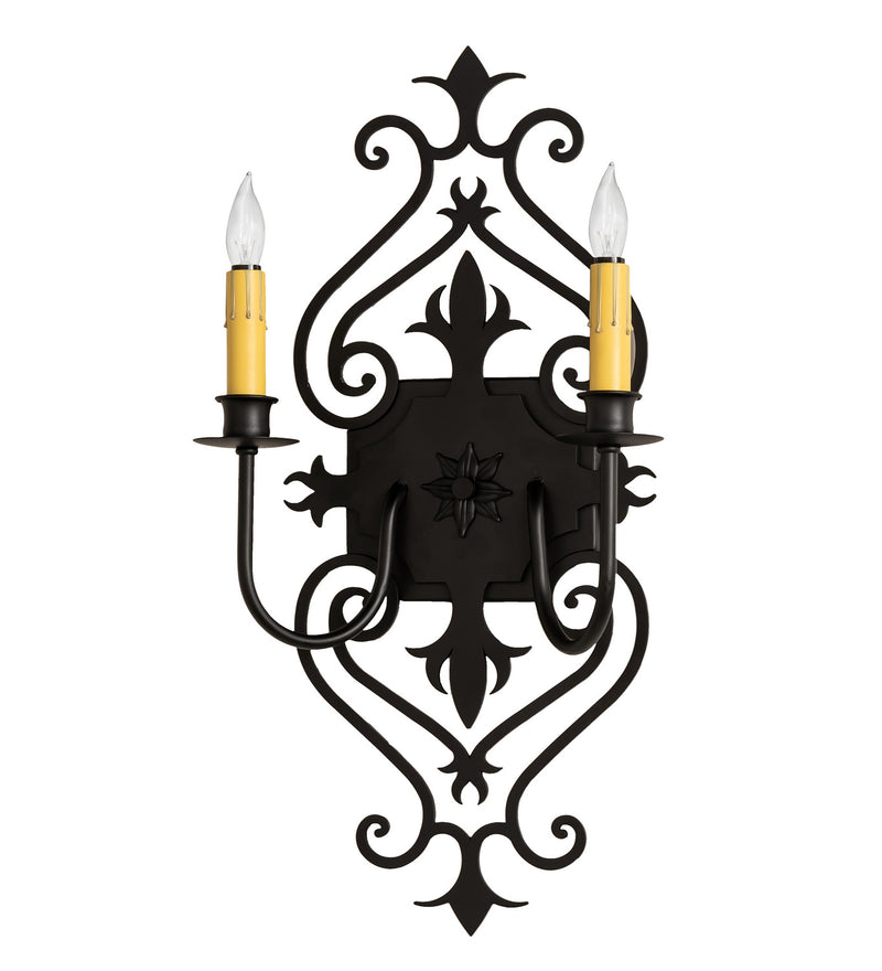 Meyda Tiffany 253607 Two Light Wall Sconce, Blackwash