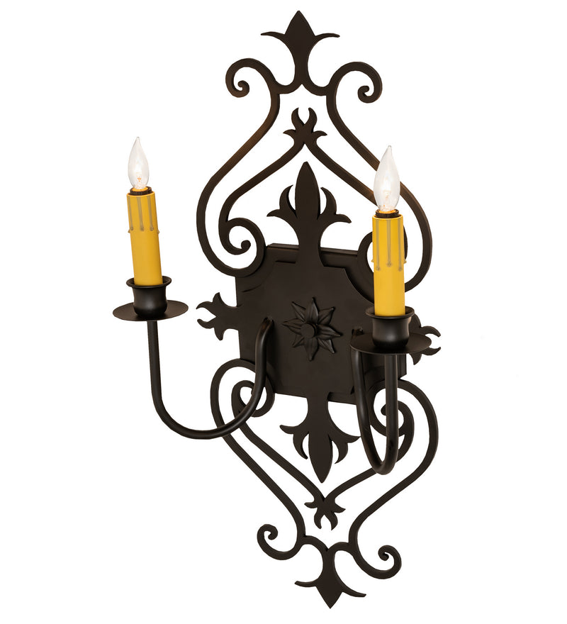 Meyda Tiffany 253607 Two Light Wall Sconce, Blackwash